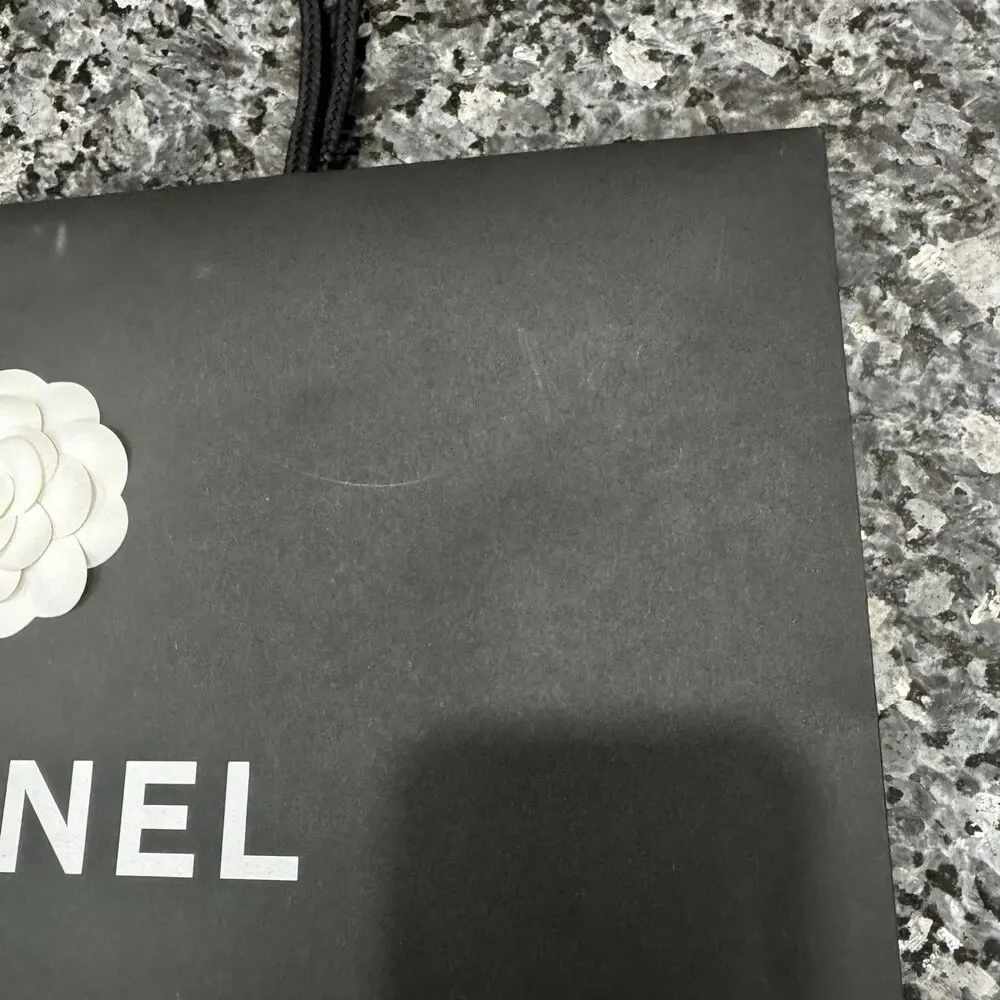 Chanel Gift Bag Classic Flower Black Paper Empty Bag 17” x 13 “